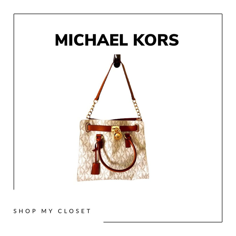 Michael Kors Hamilton Large Logo Tote - Vanilla